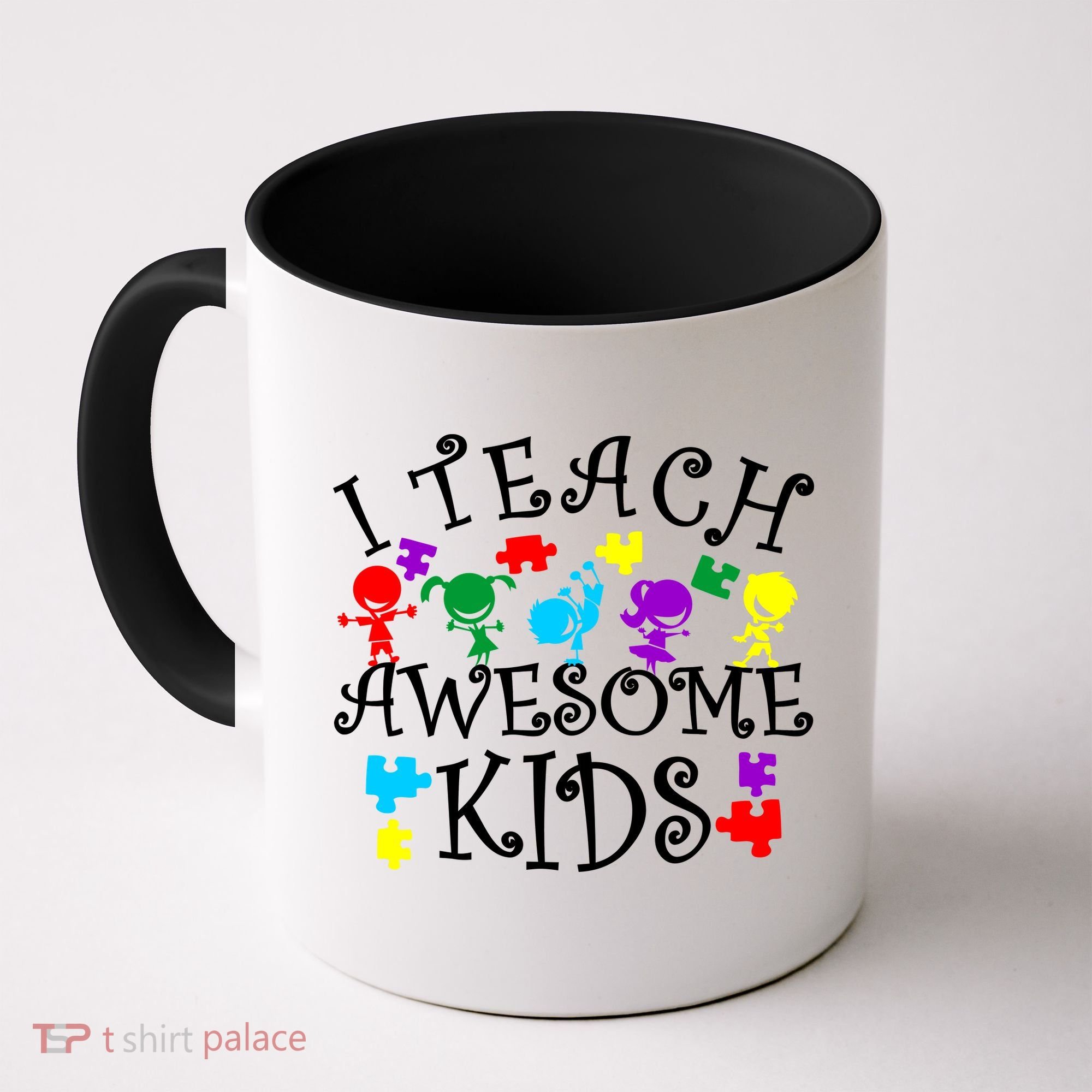 I Teach Awesome Kids Autism Awareness Teacher Coffee Mug