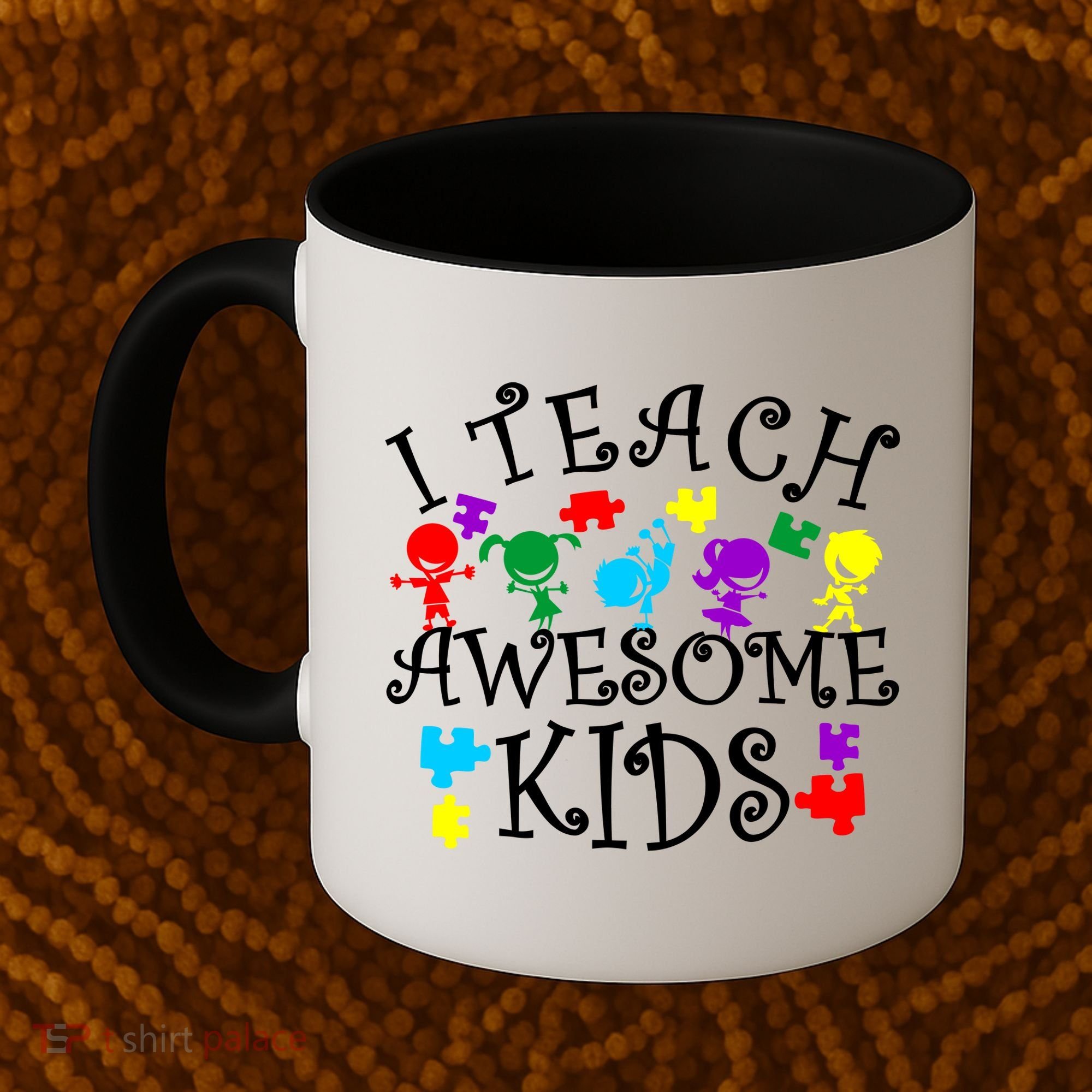 I Teach Awesome Kids Autism Awareness Teacher Coffee Mug