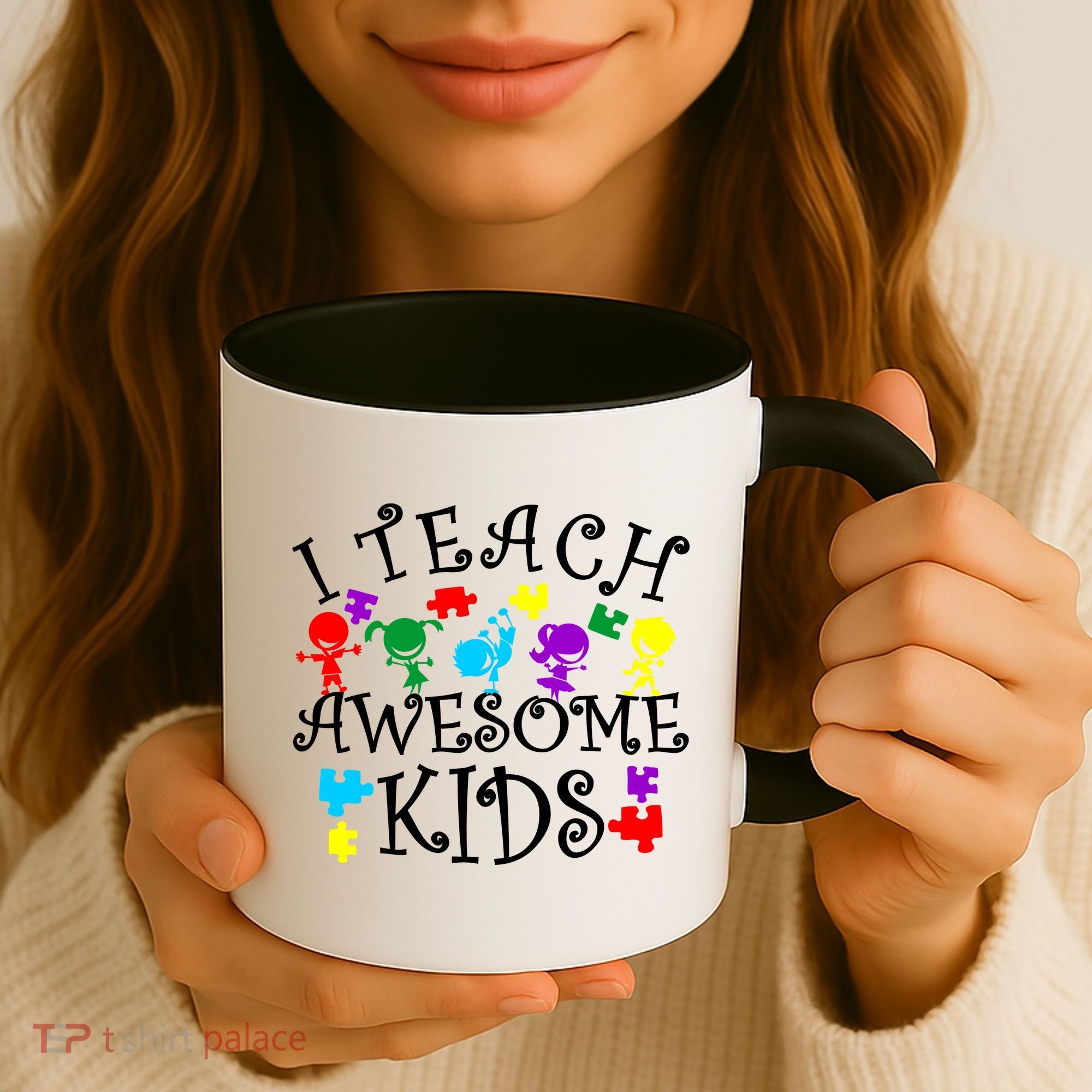 I Teach Awesome Kids Autism Awareness Teacher Coffee Mug