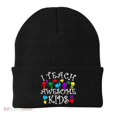I Teach Awesome Kids Autism Awareness Teacher Beanie