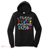 I Teach Awesome Kids Autism Awareness Teacher Women's Hoodie thumb 0
