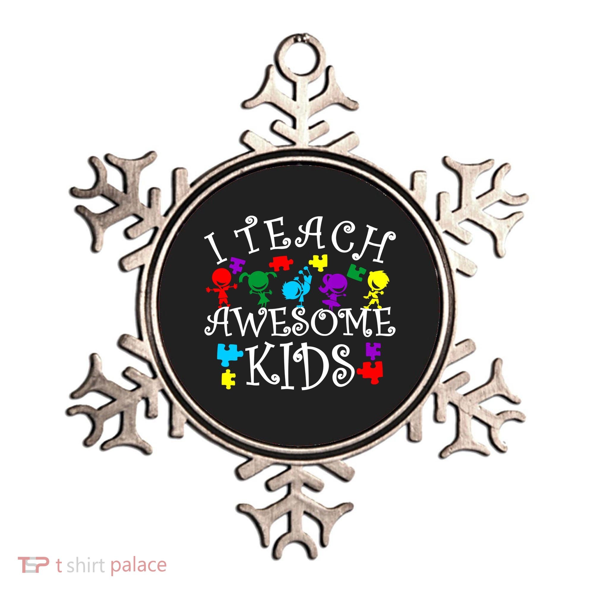 I Teach Awesome Kids Autism Awareness Teacher Ornament