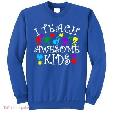 I Teach Awesome Kids Autism Awareness Teacher Sweatshirt