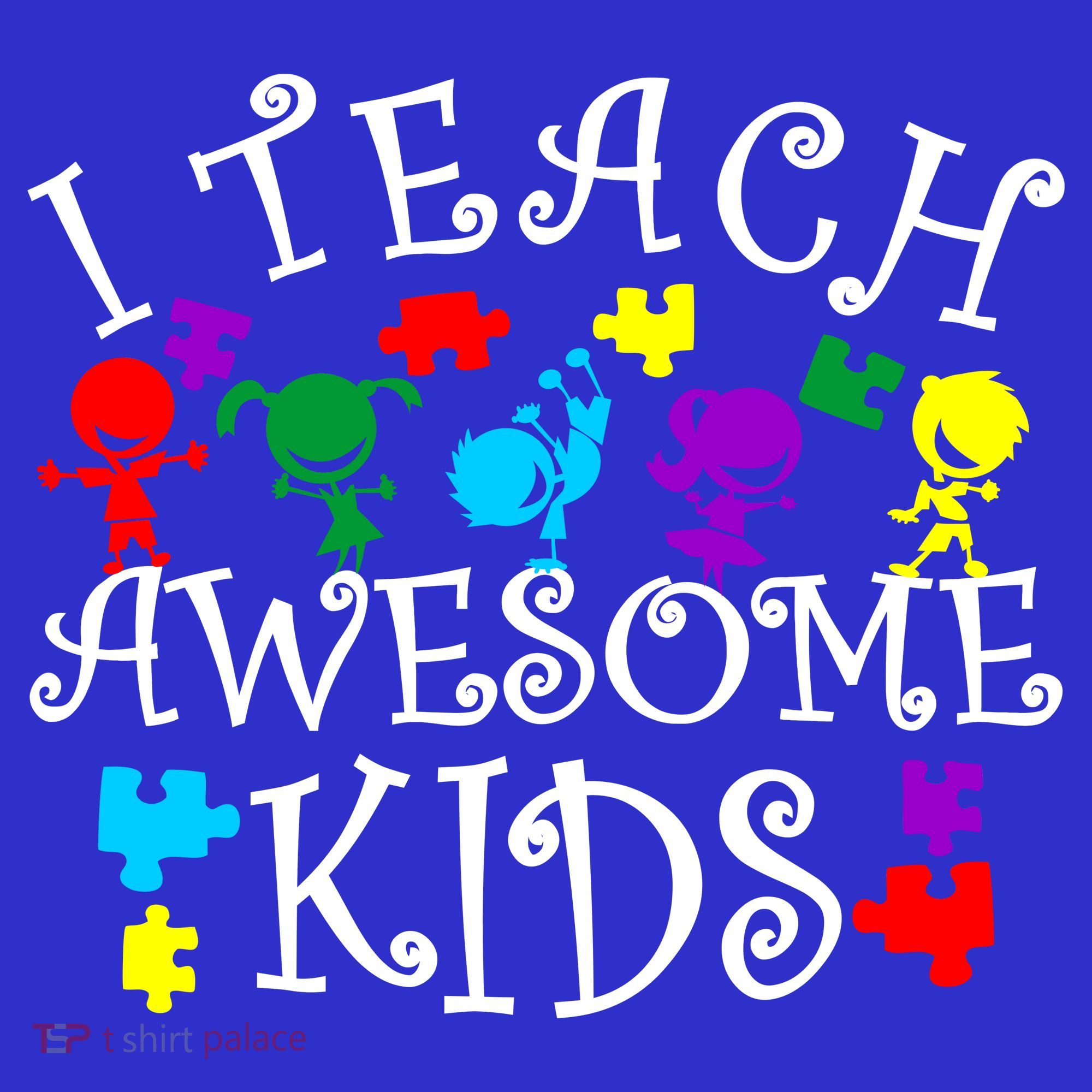 I Teach Awesome Kids Autism Awareness Teacher T-Shirt