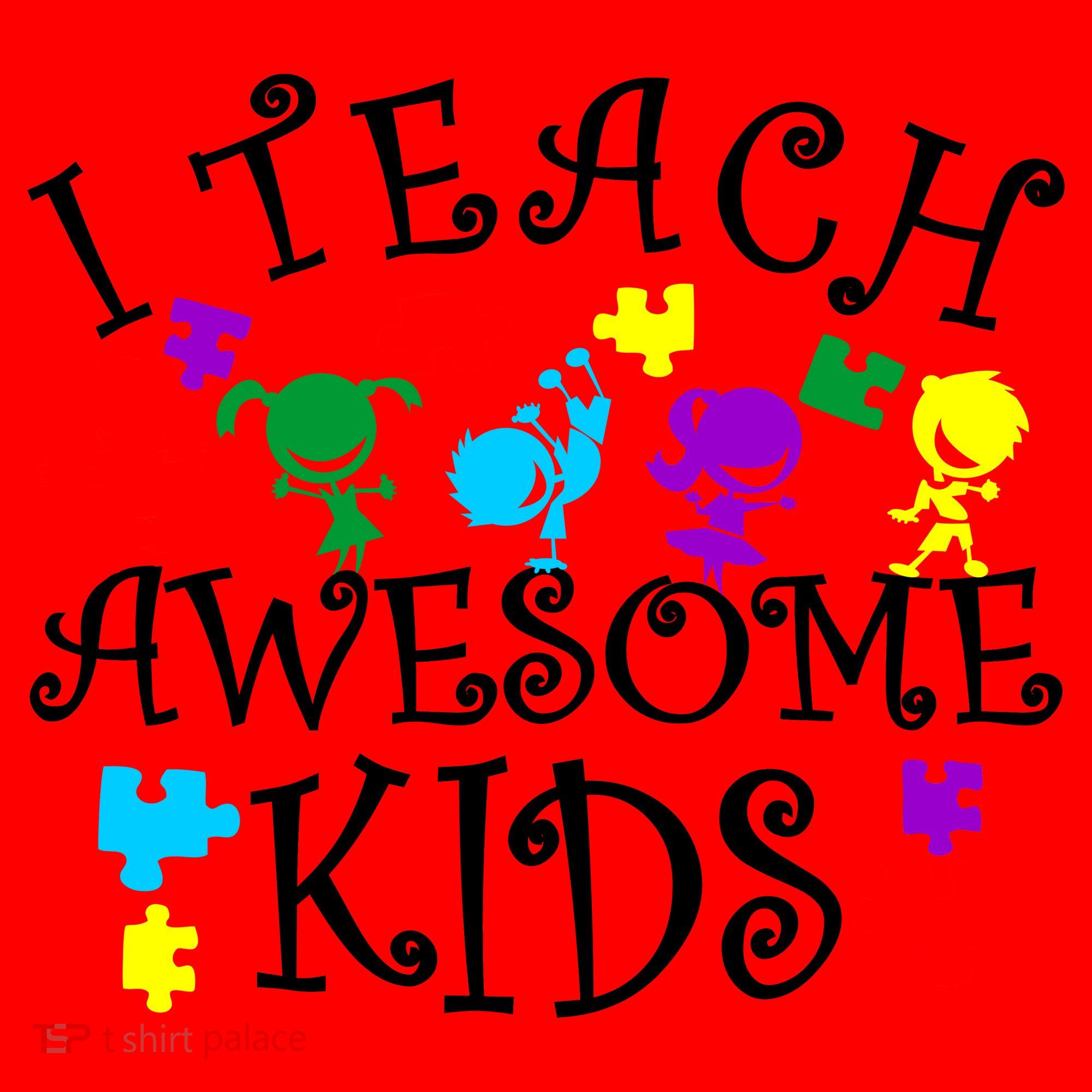 I Teach Awesome Kids Autism Awareness Teacher Santa Hat
