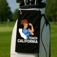I Teach California State Union Teacher Strike Golf Towel thumb 2