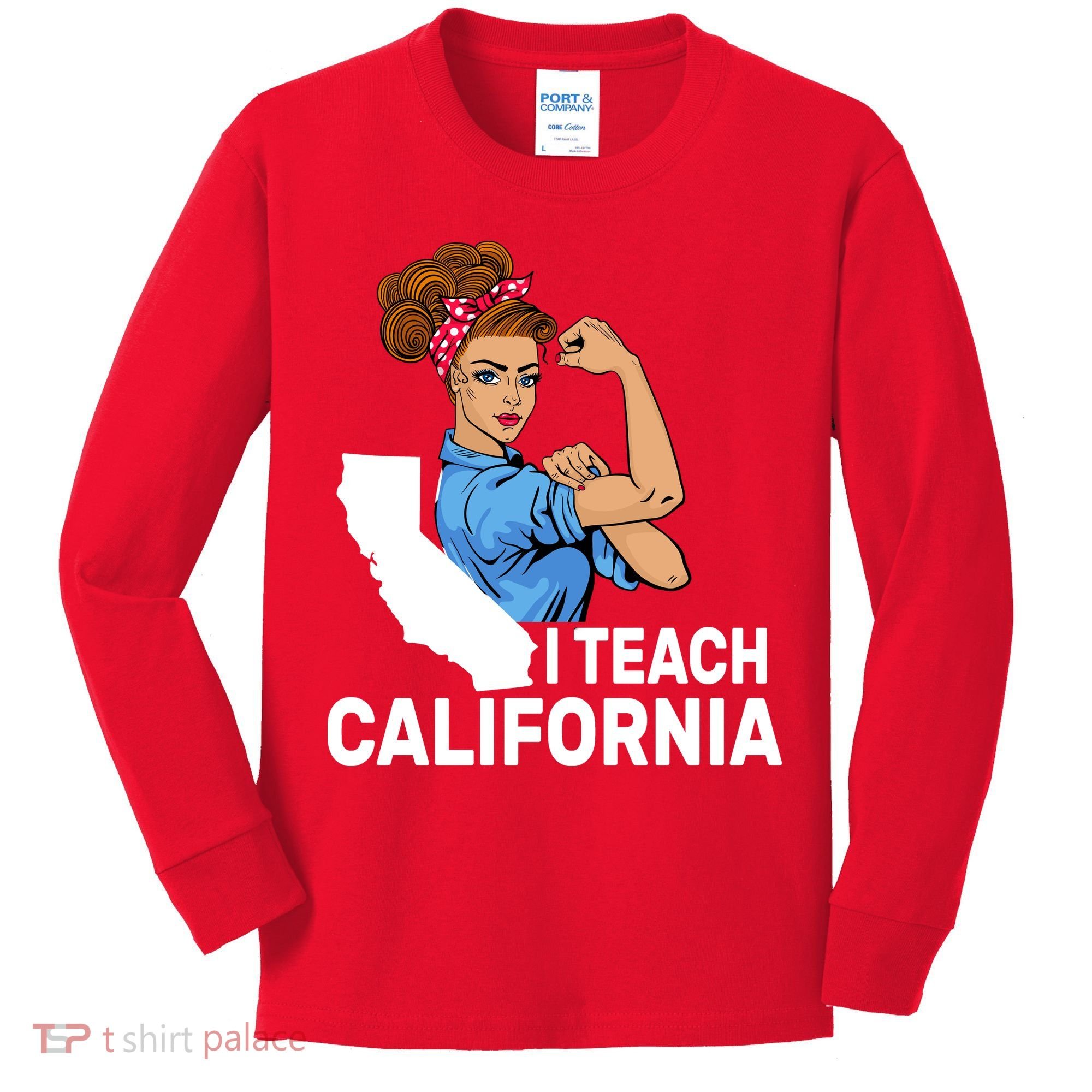 I Teach California State Union Teacher Strike Kids Long Sleeve Shirt