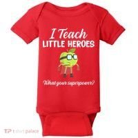 I Teach Little Heroes Baby Bodysuit thumb 0