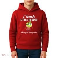 I Teach Little Heroes Kids Hoodie thumb 4