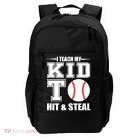 I Teach My Kid To Hit & Steal Baseball Backpack thumb 0
