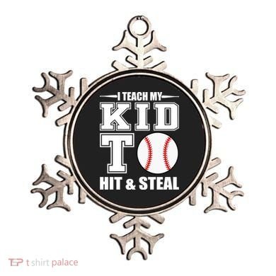 I Teach My Kid To Hit & Steal Baseball Ornament