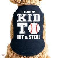 I Teach My Kid To Hit & Steal Baseball Doggie Tank thumb 0