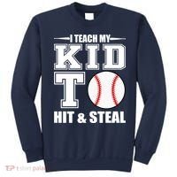 I Teach My Kid To Hit & Steal Baseball Sweatshirt thumb 0