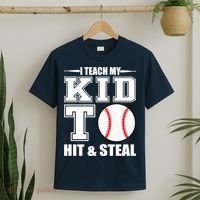 I Teach My Kid To Hit & Steal Baseball T-Shirt thumb 2