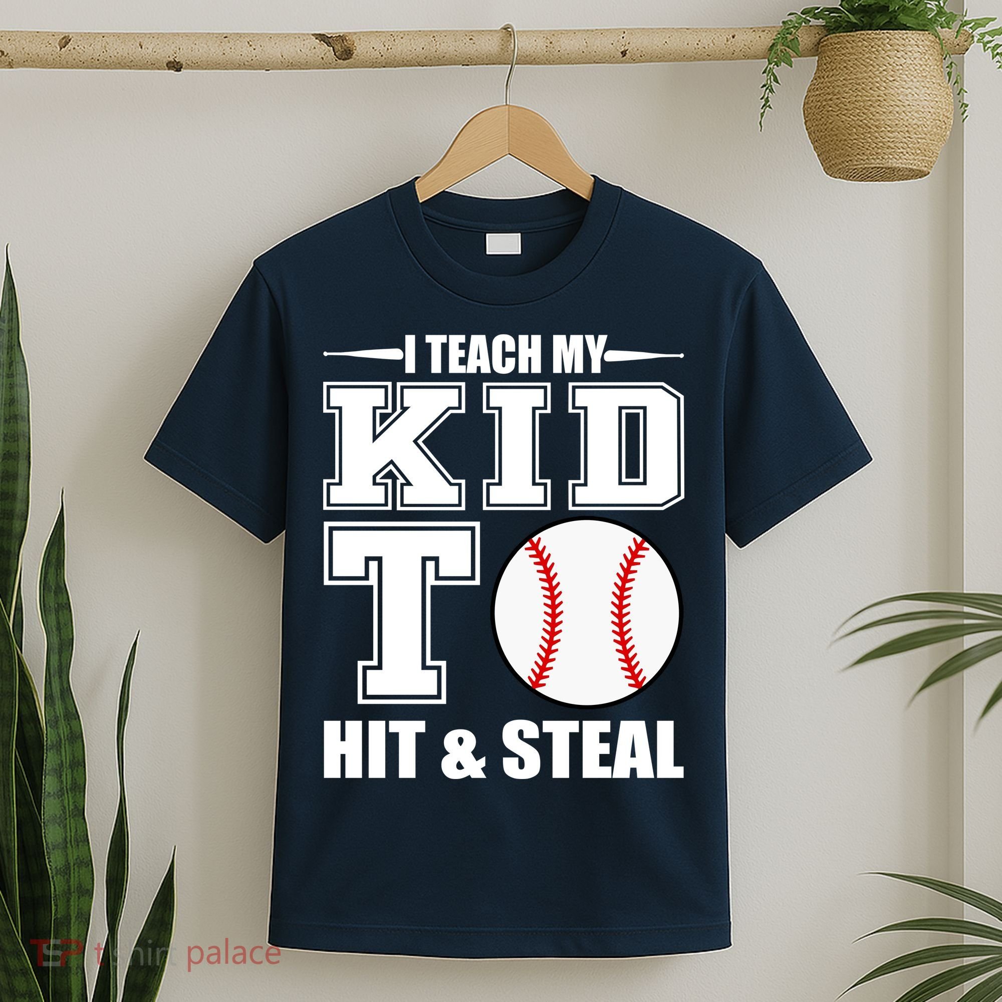 I Teach My Kid To Hit & Steal Baseball T-Shirt