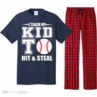 I Teach My Kid To Hit & Steal Baseball Pajama Set thumb 0