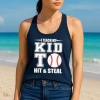 I Teach My Kid To Hit & Steal Baseball Women's Tank Top thumb 2