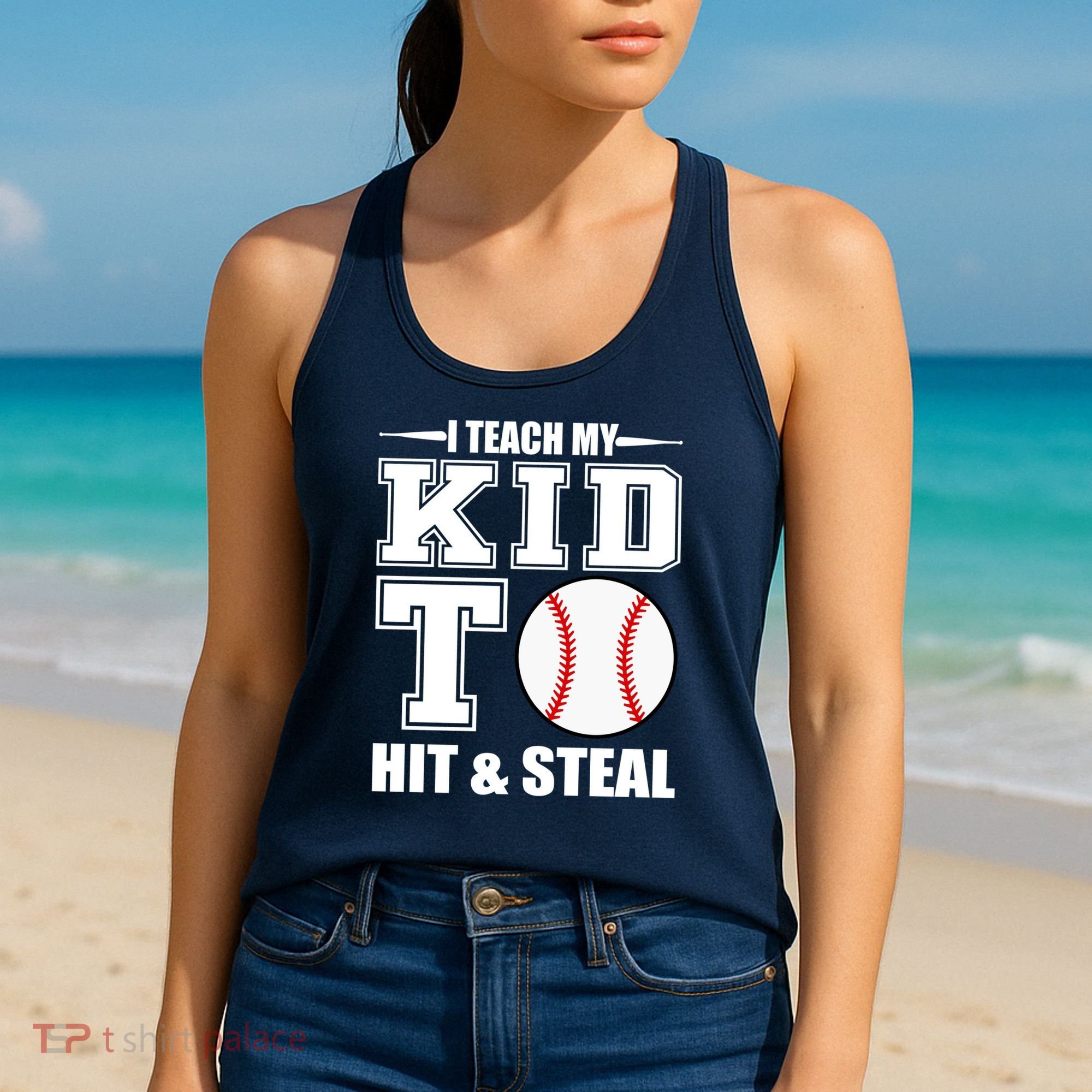 I Teach My Kid To Hit & Steal Baseball Women's Tank Top