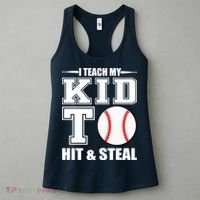 I Teach My Kid To Hit & Steal Baseball Women's Tank Top thumb 3