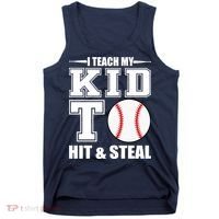 I Teach My Kid To Hit & Steal Baseball Tank Top thumb 0
