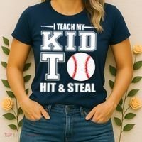 I Teach My Kid To Hit & Steal Baseball Women's T-Shirt thumb 2
