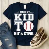 I Teach My Kid To Hit & Steal Baseball Women's T-Shirt thumb 3