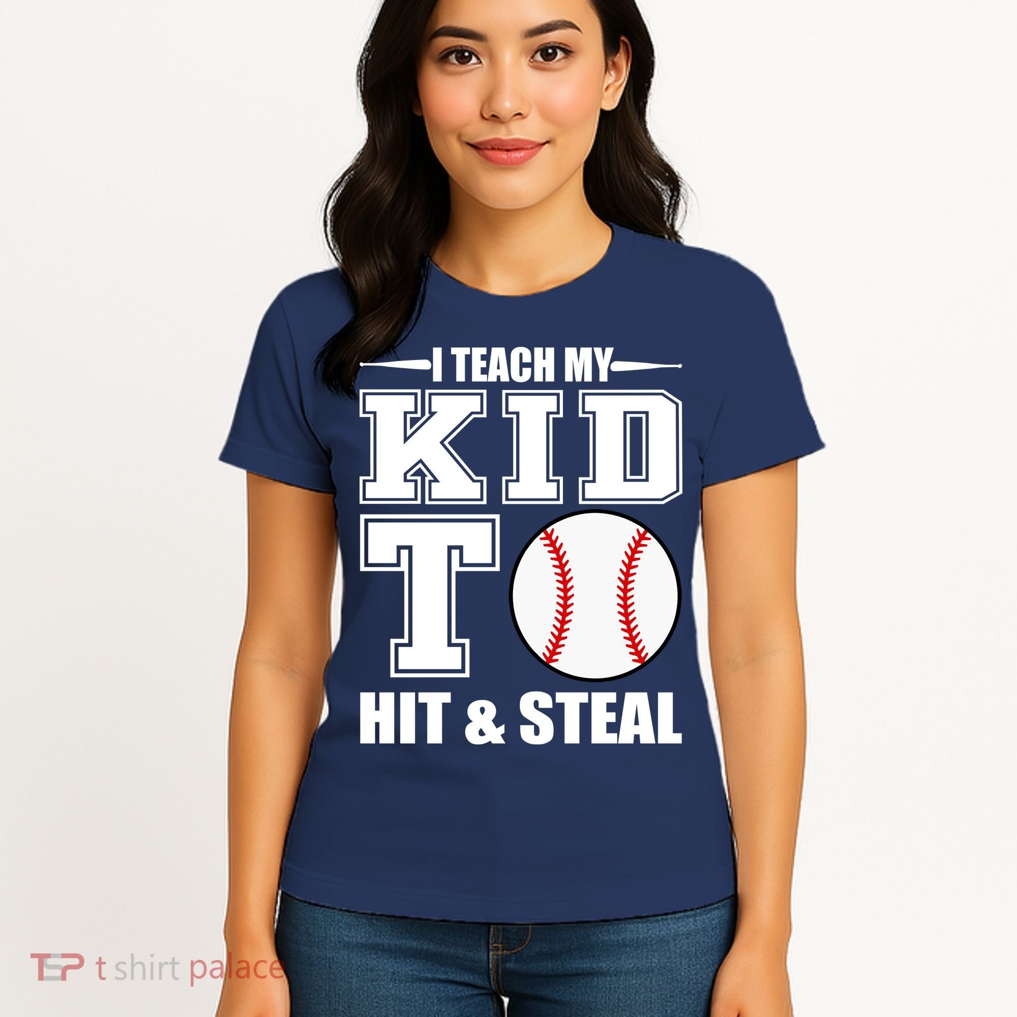 I Teach My Kid To Hit & Steal Baseball Women's T-Shirt