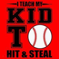 I Teach My Kid To Hit & Steal Baseball Santa Hat thumb 1