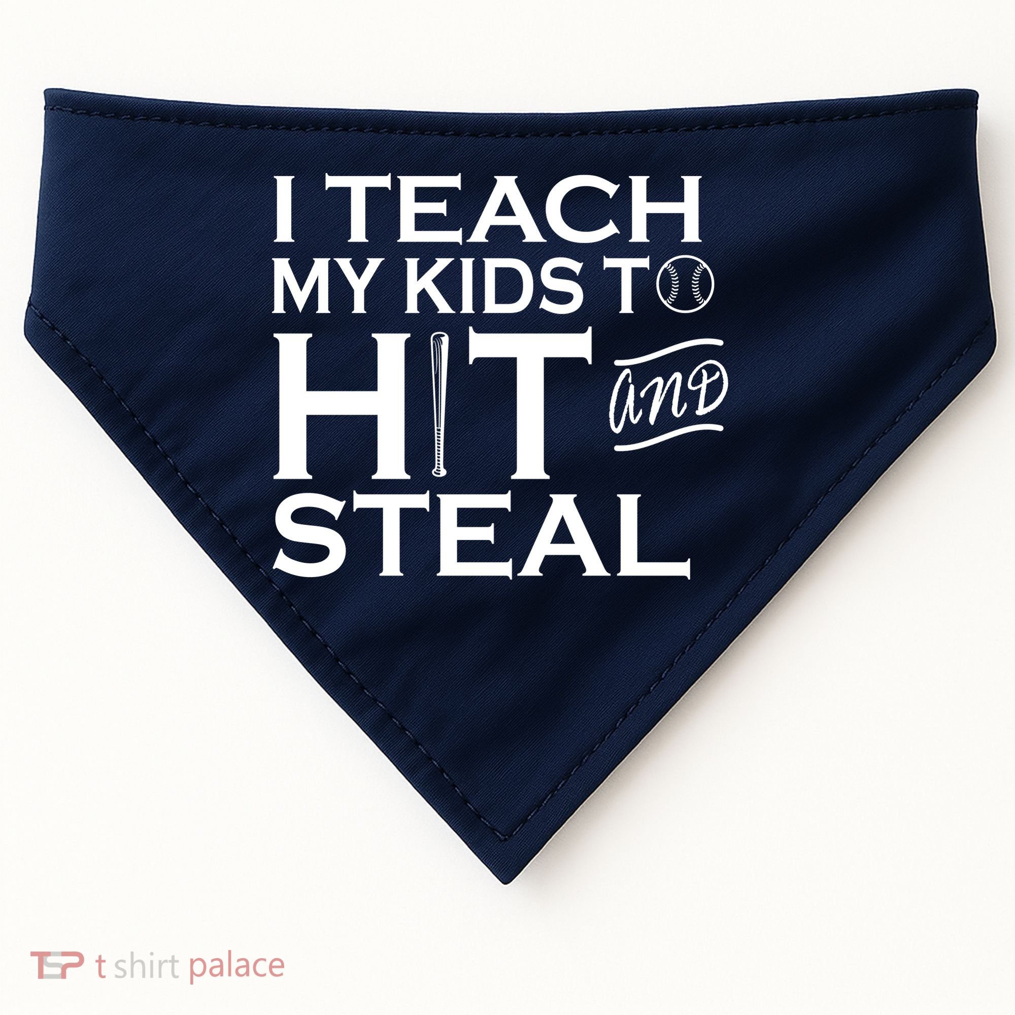I Teach My Kids To Hit And Steal USA-Made Doggie Bandana