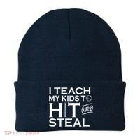 I Teach My Kids To Hit And Steal Beanie thumb 0