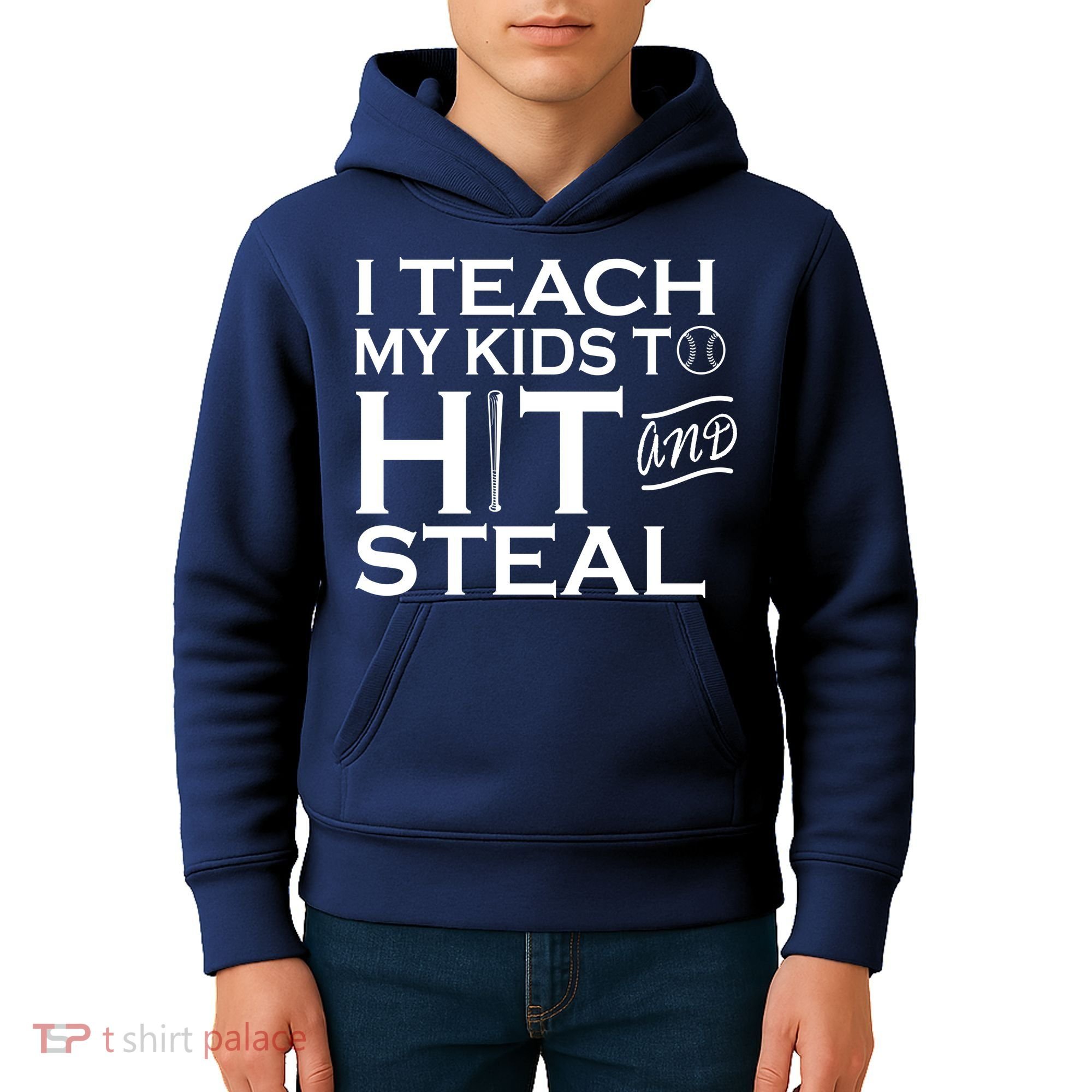 I Teach My Kids To Hit And Steal Kids Hoodie