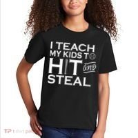 I Teach My Kids To Hit And Steal Kids T-Shirt thumb 2