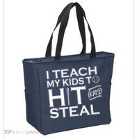 I Teach My Kids To Hit And Steal Tote Bag thumb 2