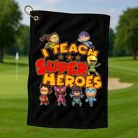 I Teach Superheroes Golf Towel thumb 1