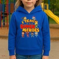 I Teach Superheroes Kids Hoodie thumb 3