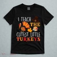 I Teach The Cutest Little Turkeys T-Shirt thumb 5