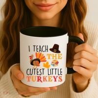 I Teach The Cutest Little Turkeys Coffee Mug thumb 3