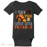 I Teach The Cutest Little Turkeys Baby Bodysuit thumb 0
