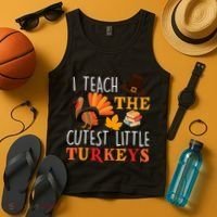 I Teach The Cutest Little Turkeys Tank Top thumb 4