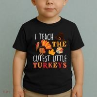I Teach The Cutest Little Turkeys Toddler T-Shirt thumb 2