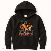 I Teach The Cutest Little Turkeys Kids Hoodie thumb 0