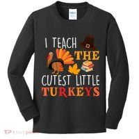 I Teach The Cutest Little Turkeys Kids Long Sleeve Shirt thumb 0