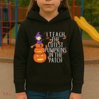I Teach The Cutest Pumpkins in the Patch Kids Hoodie thumb 3