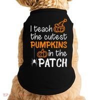 I Teach The Cutest Pumpkins in the Patch Halloween Teacher Doggie Tank thumb 0