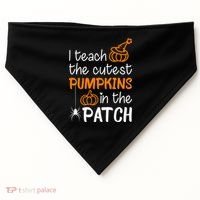 I Teach The Cutest Pumpkins in the Patch Halloween Teacher USA-Made Doggie Bandana thumb 0