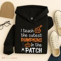 I Teach The Cutest Pumpkins in the Patch Halloween Teacher Hoodie thumb 4