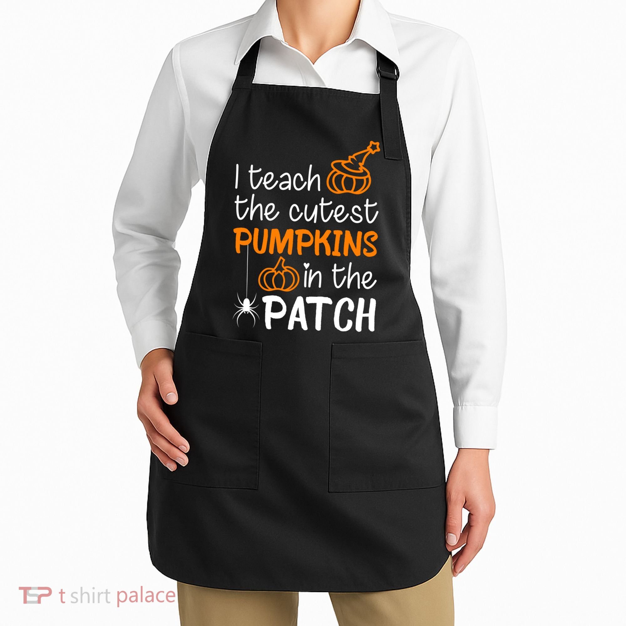 I Teach The Cutest Pumpkins in the Patch Halloween Teacher Apron