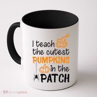 I Teach The Cutest Pumpkins in the Patch Halloween Teacher Coffee Mug thumb 0