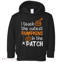 I Teach The Cutest Pumpkins in the Patch Halloween Teacher Toddler Hoodie thumb 0