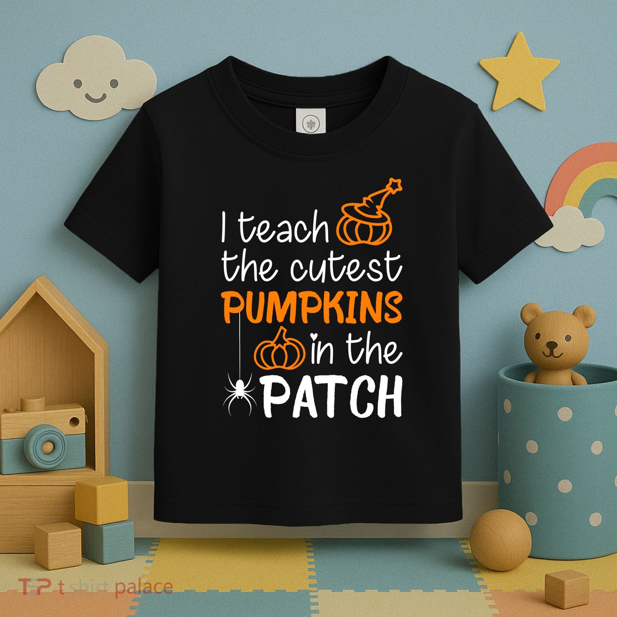 I Teach The Cutest Pumpkins in the Patch Halloween Teacher Toddler T-Shirt